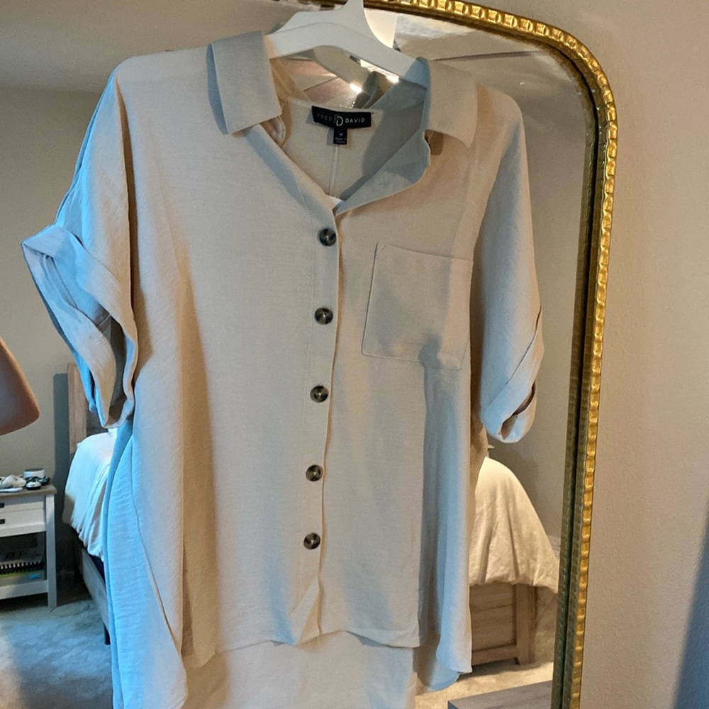 NWT Cream Button Down
